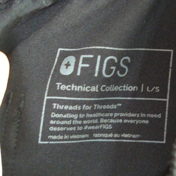 Figs Technical Collection Scrub Pants Mens L Short‎ Black Straight - Picture 2 of 10